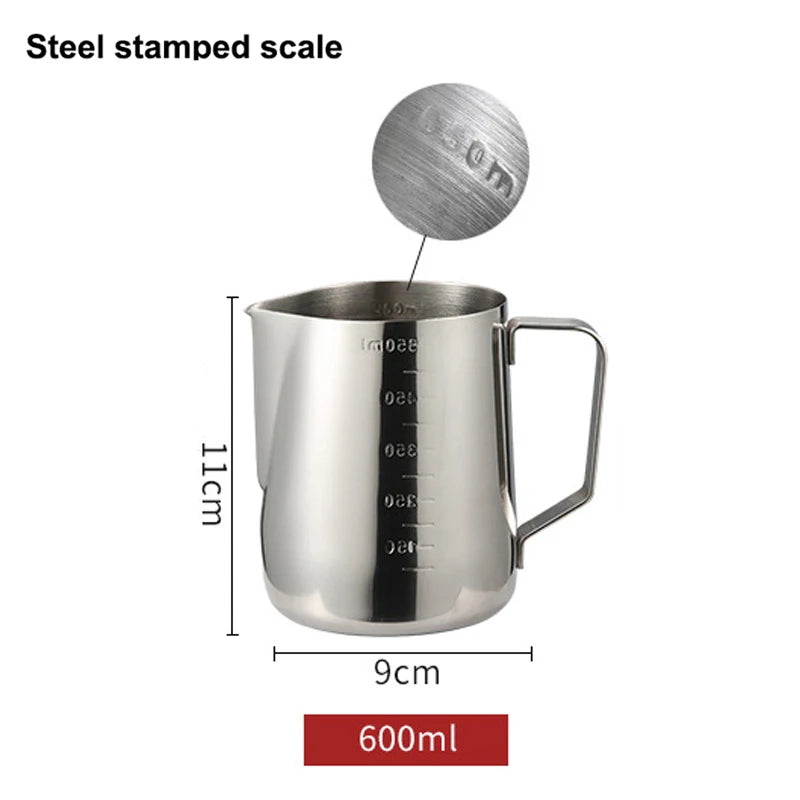 Stainless Steel Milk Frothing Pitcher Espresso Steam Coffee Barista Craft Latte Cappuccino Milk Cream Cup Frothing Jug Pitcher