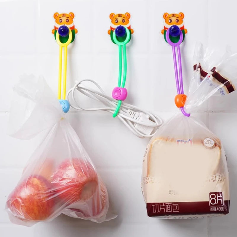10PCS Adjustable Silicone Food Bag Sealing Strap Multifunctional Food Preservation Sealing Clip Kitchen Food Freshness Gadgets