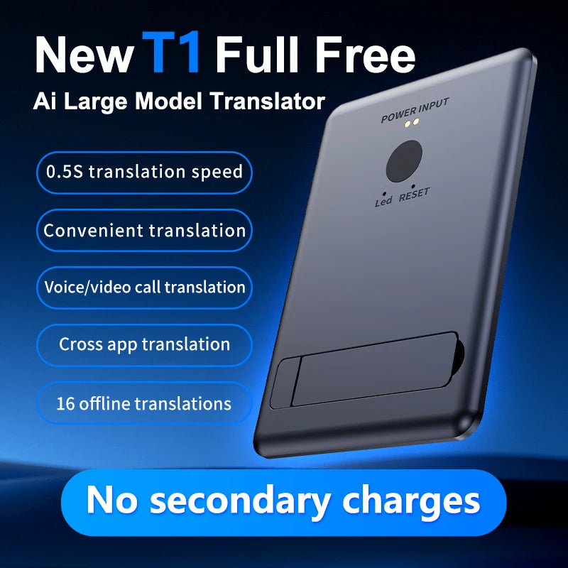 140+ Language Translator Device Ai Two Way Real Time Voice Instant Translator Magnetic Phone Stand Design for Travel