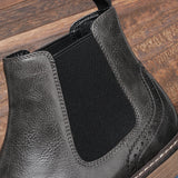 Men Chelsea Boots Fashion Retro Men Leather Boots Brogue Ankle Boots