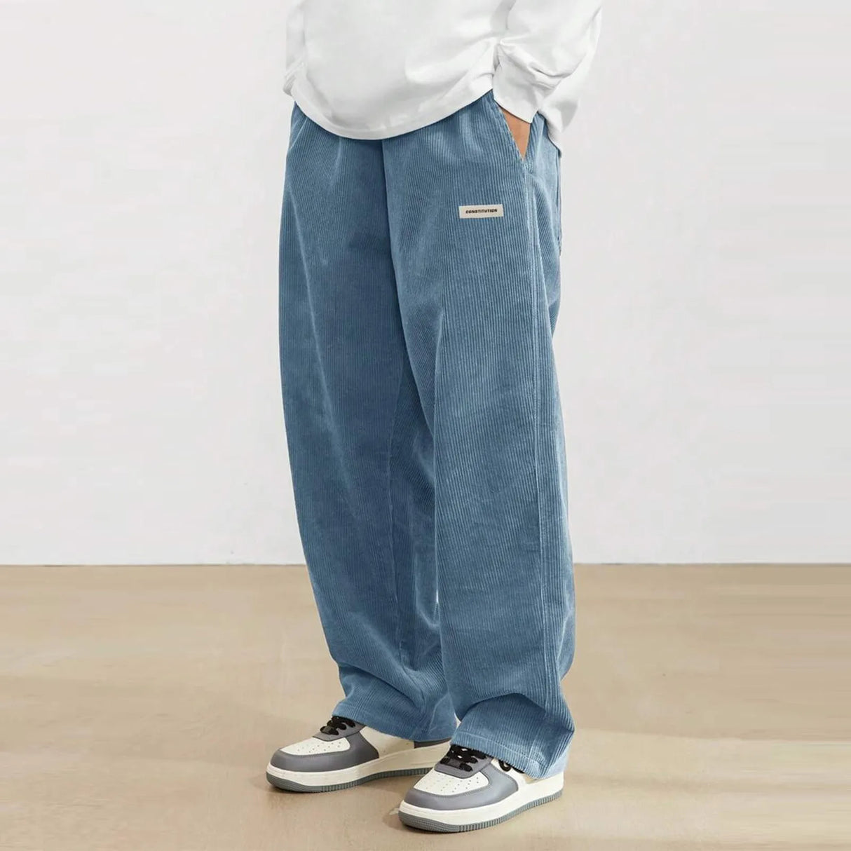 Corduroy Pants Men Clothing Sweatpants Loose-Fit Casual Pants Man Baggy Hosen Regular Length Trousers Men Cargo Pants Women