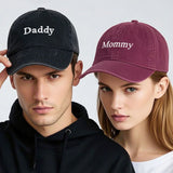 Daddy & Mommy Baseball Cap for Men & Women Unisex Soft Washed Cotton Embroidery Baseball Hats For Father's Mother's Day gifts