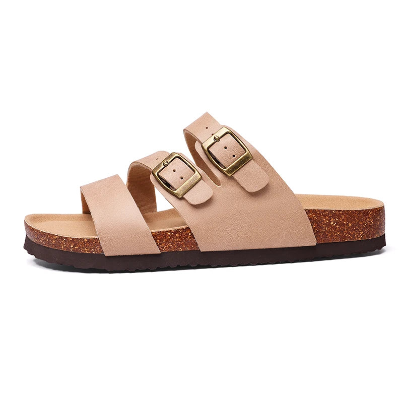 Kidmi New Women Sandals With Three Straps Summer Nonslip Sandals Casual Ladies Beach Sandals Soft Holiday Pool Cloud Sandals
