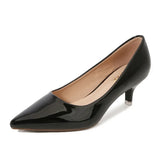 New Women's Shoes On Heels Elegant Medium High Heeled Ladies Pointed Toe 5cm Fashion Pumps For Woman Office Black Pink Red