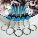 10pcs Disposable Eyelash Brush With Tube Applicator Eyelash Extension Makeup Brush With Keychain Gold Keychain Silver Keychain