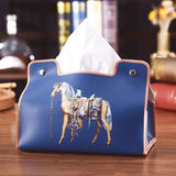Retro Furniture Tissue Box PU Leather Tissue Case Napkin Holder Storage Container Car DesktopTissue  Storage Box Napkin Holder