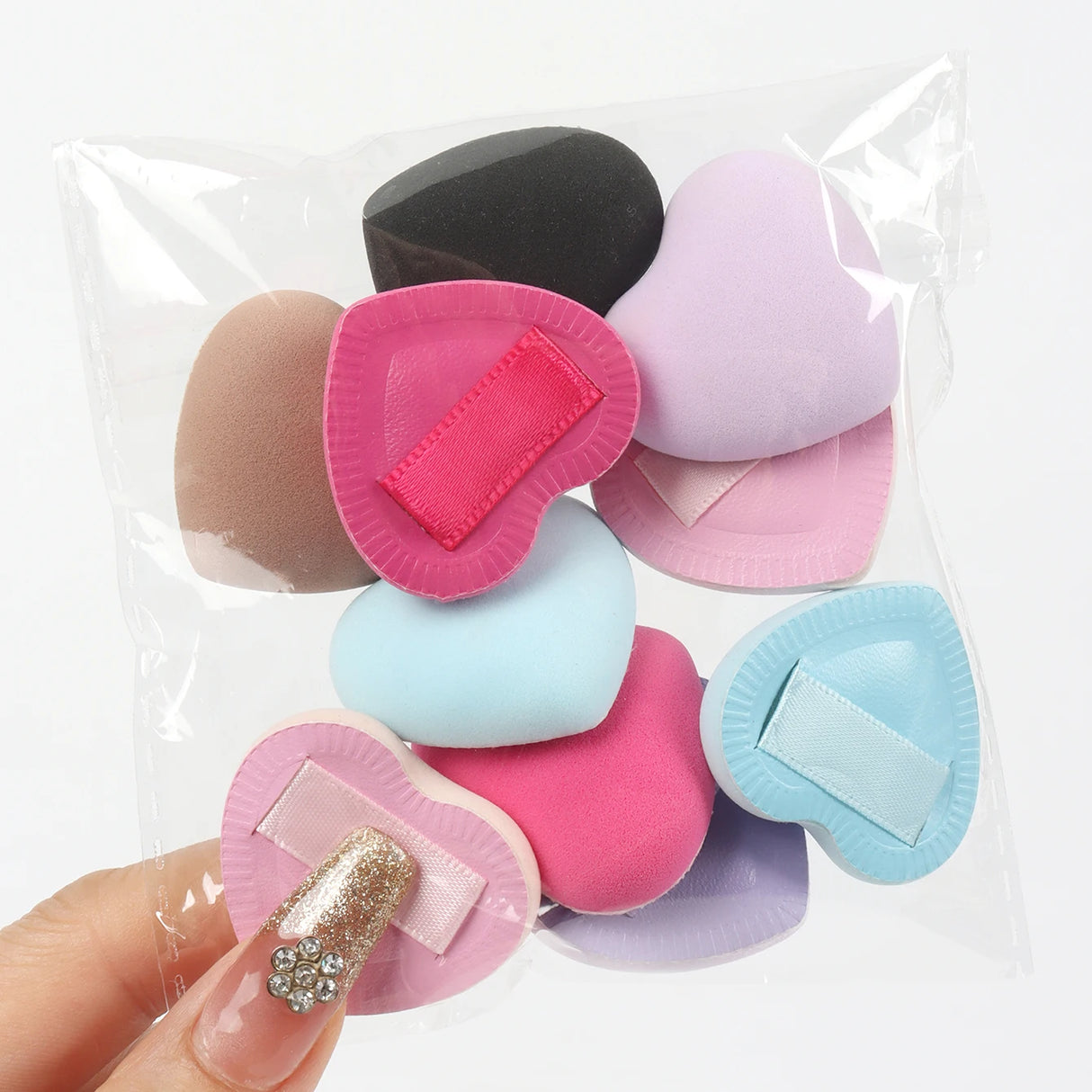 Random 5/10/15/20 Pieces of Ultra-Soft Cotton Candy Makeup Powder Puff, Wet or Dry Use, Air Cushion Powder Puff