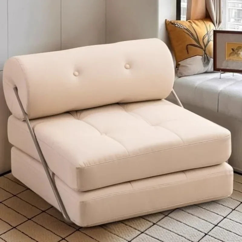 Cotton Cloth Wooden Frame Folding Living Room Sofa Bed Detachable Washable Creative Modern Luxury Sofas Bed Home Furniture