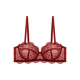 Bra of Women French Luxury Big Chest Appears Small Single Layer Ultra-thin Comfortable Gathering Sexy Lace Bra OWD6141
