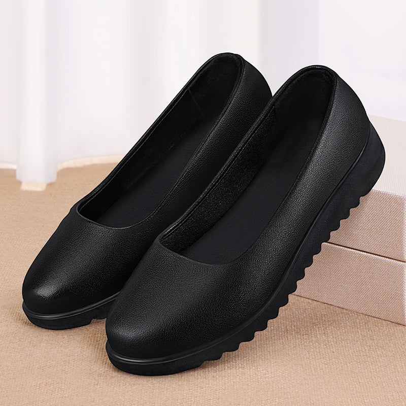 Flat Black Shoes For Women Female Footwear New Comfortable Nurse Dress Nurse Shoes Black Flats Female Footwear Nursing New Comfo