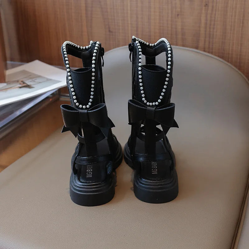 Children Sandals High-top Kids Girls Sandals Baby Sandals High Quality Flat Cut-Outs Beach Sandals