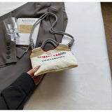 Embroidered canvas bag for women; light single shoulder bag for spring and summer; cross-body handbag.