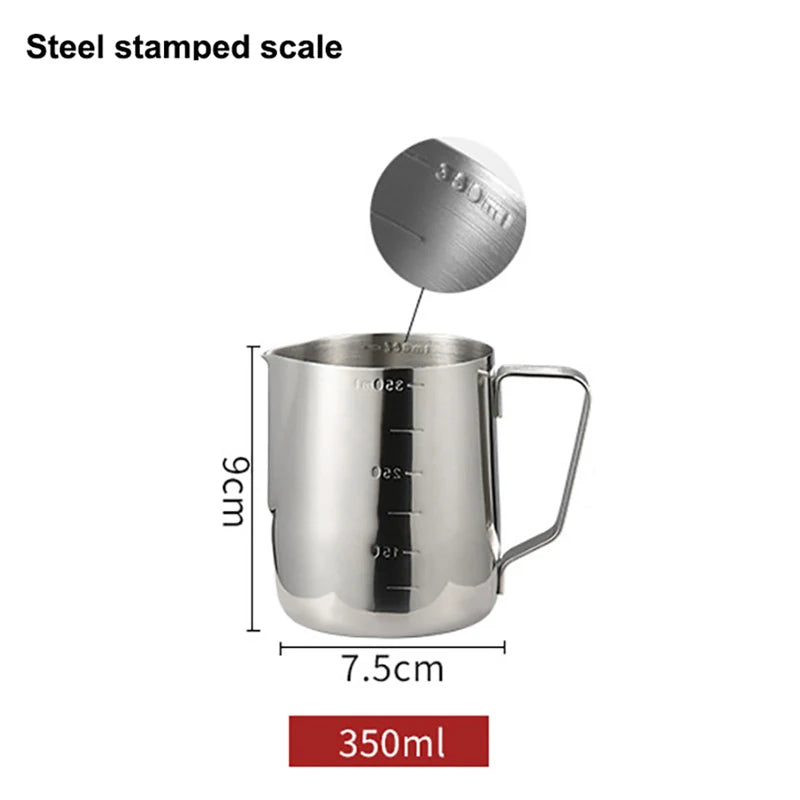 Stainless Steel Milk Frothing Pitcher Espresso Steam Coffee Barista Craft Latte Cappuccino Milk Cream Cup Frothing Jug Pitcher