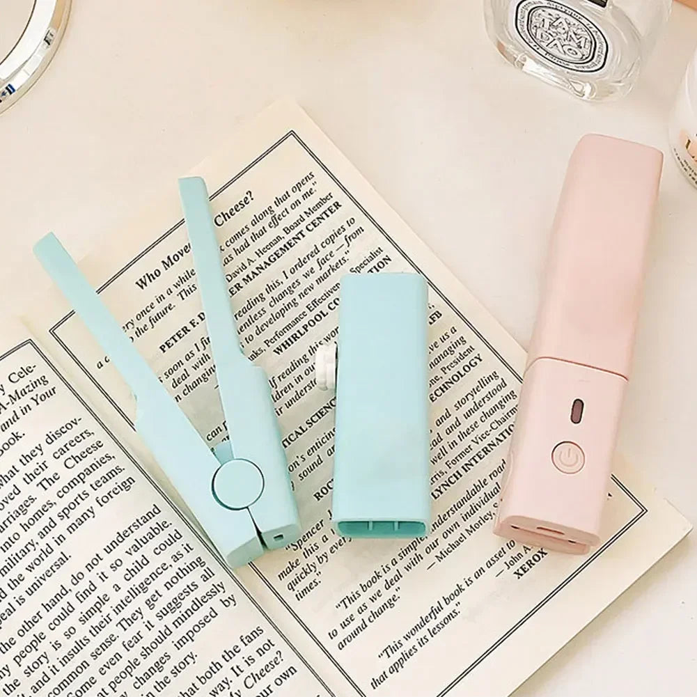 2 in 1 Mini Curling Flat Iron USB Electronic Splint Hair Curler Straightening Styling Tools Hair Curler