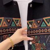Men's Clothing Cardigan Black Knit Sweater Male Graphic Button No Hoodie Korean Fashion Over Fit Baggy Old Street Maletry Neck X