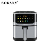 7.5L Air Fryer, Household Stainless Steel, Healthy and Smoke-free, LED Touch Screen Panel, Suitable for Baking and Frying