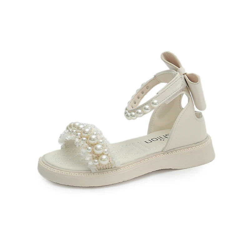 Girls' Beach Sandals: Adorable Princess Design, Black or White, Cool & Comfy