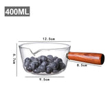 Glass Cooking Pot Soup Milk Pot With Wooden Handle Glass Cooking Pot Instant Noodle Pot Glass Cookware Kitchen Accessories