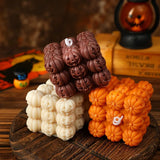 Creative Halloween Orange Beige Pumpkin Aromatherapy Candles Pumpkin Handmade Shaped Candles Halloween Home Decoration Gift