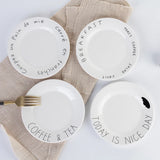 4pcs, ceramic 6-inch breakfast plates, appetizer plates, sandwiches, bread, dessert fruit salad plates, Nordic style ceramics