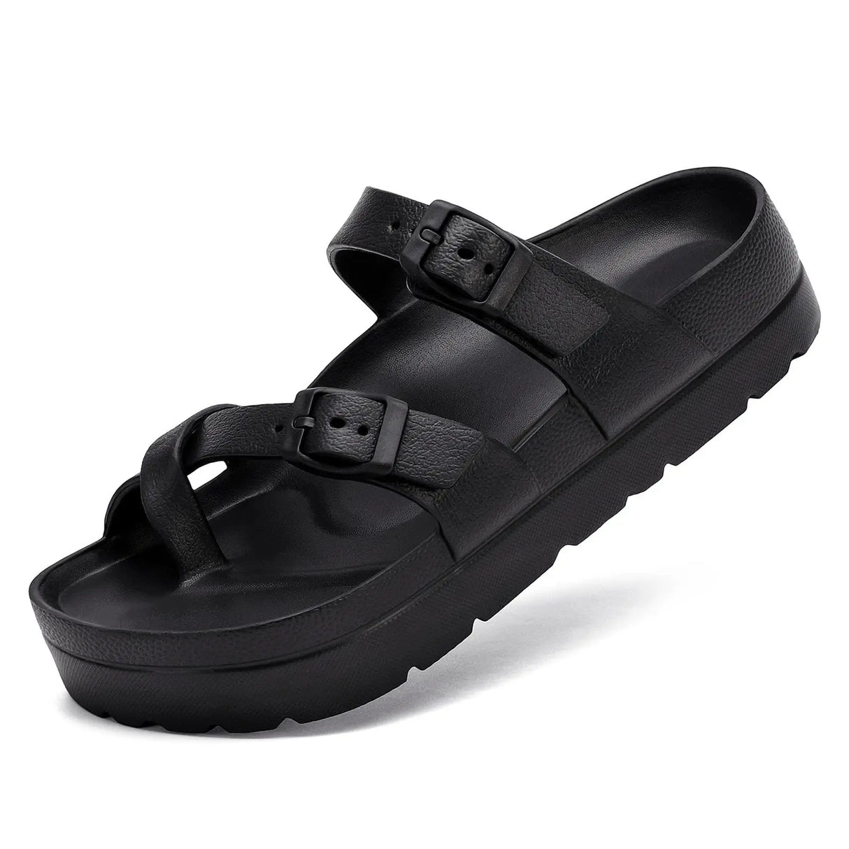 Kidmi Pillow Sandals for Women Men Thick Sole Adjustable Buckles EVA Flat Sandals Summer Women Sandals Nonslip Cloud Sandals