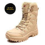 New Warm Plush Snow Boots Lace Up High Top Men's Boots Waterproof Winter Outdoor Boots Anti-Slip Army Work Boots Desert Boots
