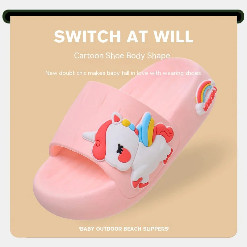 Summer Girls Slippers Children's Indoor Home Soft Bottom Cute Unicorn Baby Little Girl Sandal Slippers