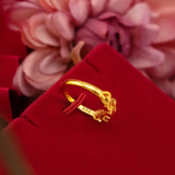 100% 18K Gold Jewelry rings for Women  Wedding rings Bohemia Engagement Irregular Anillos Mujer18 K Gold Box