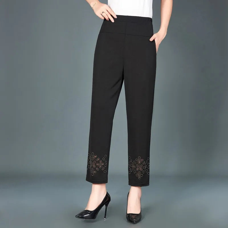 Summer Womens cropped pants  For Women Hollow Out Pantalon Femme High Waist Black Short Trousers Casual Baggy Pants