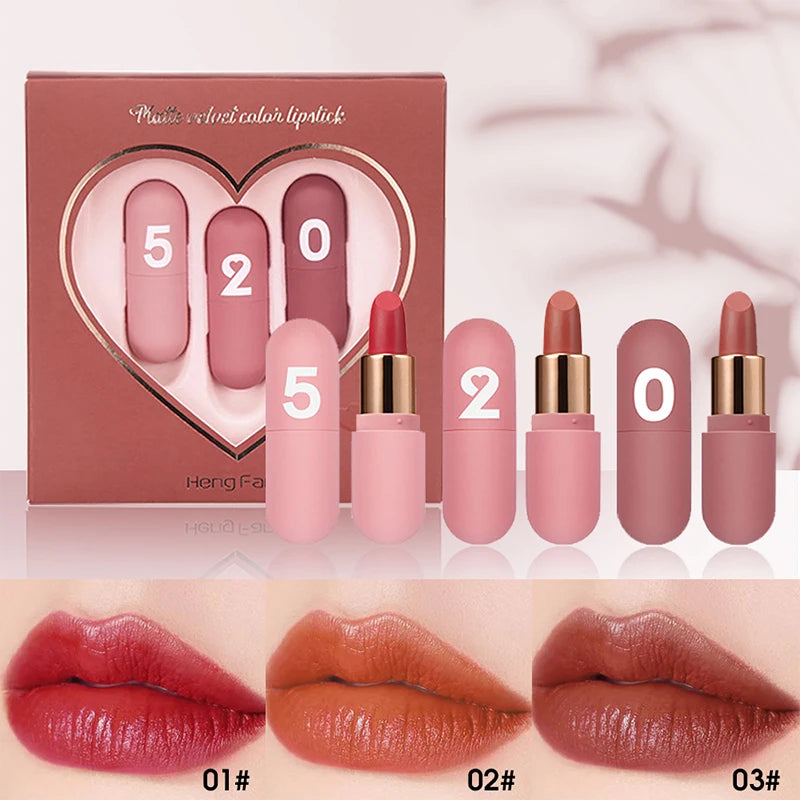 Mini capsule lipstick set velvet foggy face matte lipstick niche brand small ball lipstick Valentine's Day