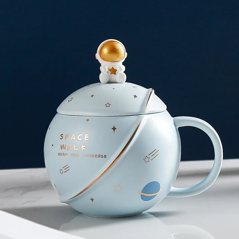 Creative Cartoon Planet Mug Cute Astronaut Ceramic Mug Gift Souvenir Mug