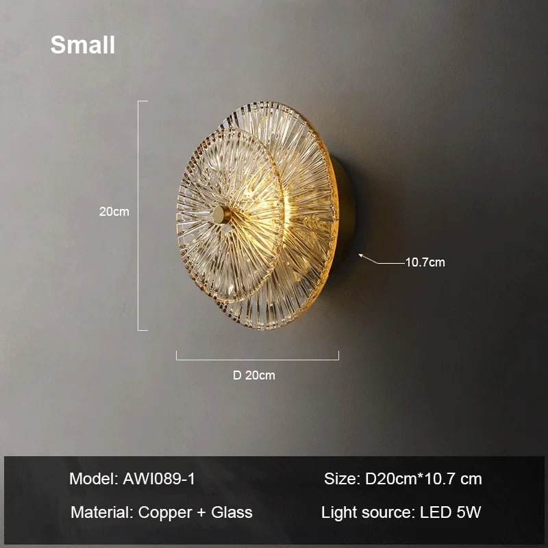 Post-modern Home Decor Living Room Background Wall Lamp Bedroom Bedside Light Fixtures Luxury Glass Corridor Aisle Sconces