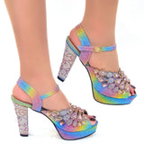 2022 Latest Italian Design Pointed Rhinestone Summer Party High Heels for Women Fashion High Quality Elegant Ladies Sandals