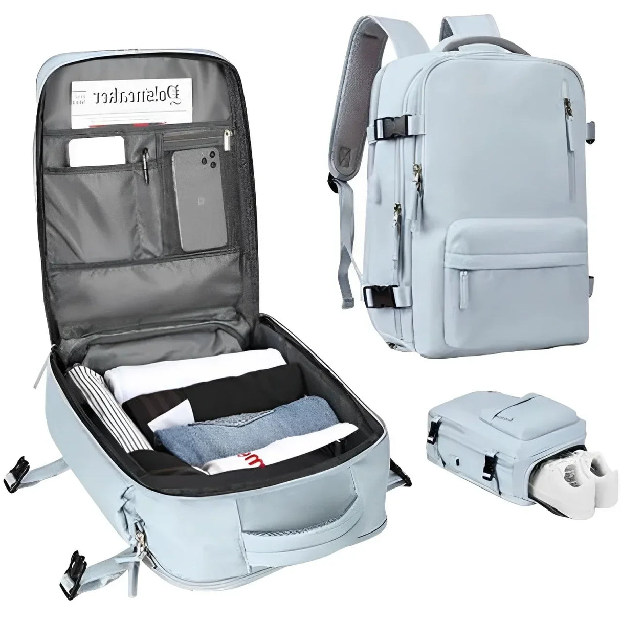 Customizable Travel Laptop Backpack, Business Anti Theft Durable Carry On Backpack with USB Port, Water Resistant College Bag