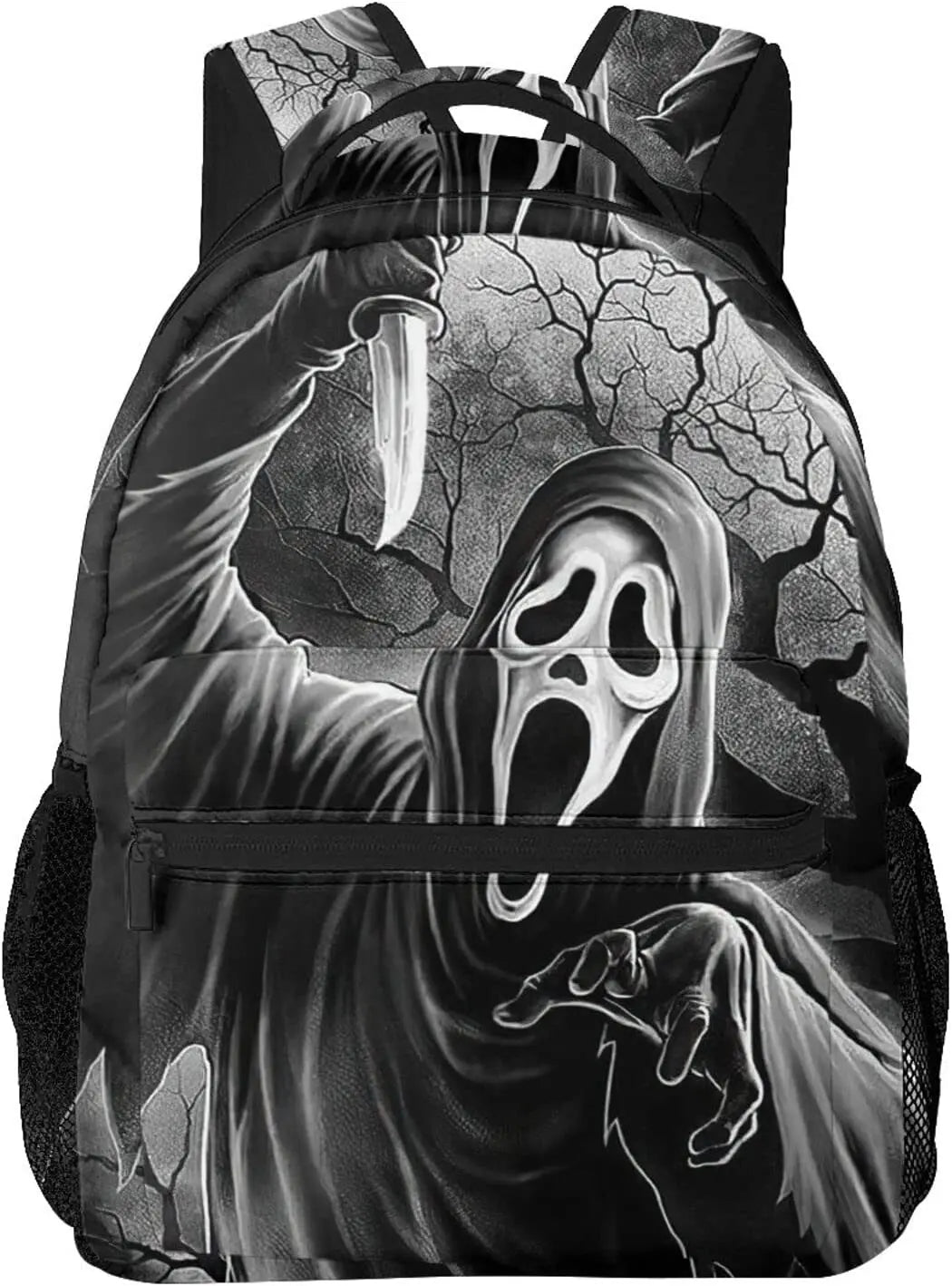 Horror Movie Backpack Adults School Bag Casual College Bag Travel Zipper Bookbag Hiking Daypack for Women Men