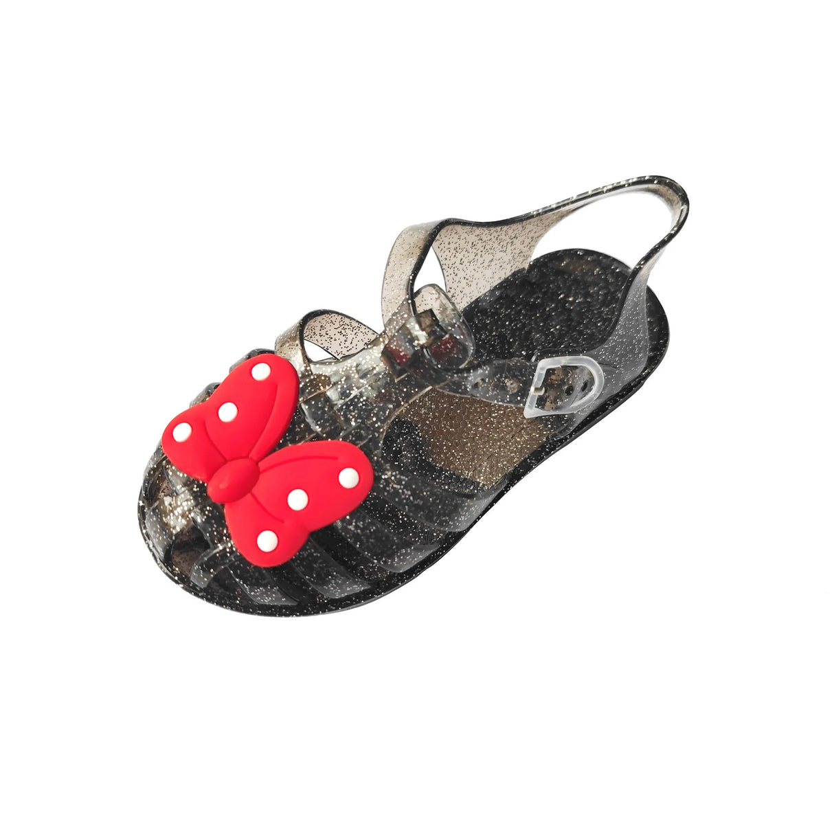 Childre Shoes Girls Summer Sandals Transparent Polka Dot Stereo Bow Pattern Sandals Baby Princess Sandals Kids Casual Sandals