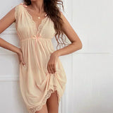 Lingerie  Add 220 Pounds Sexy Deep V Slip Nightdress Lace Hot Seductive Sex Pajamas Women Big Chest Mm Nightdress  Summer Dress
