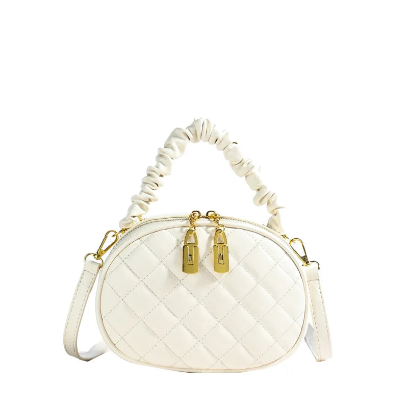 2025 New! Stylish Quilted Embroidery Bags for Women. Popular Crossbody and Handheld Small Round Bags with High Appearance Level