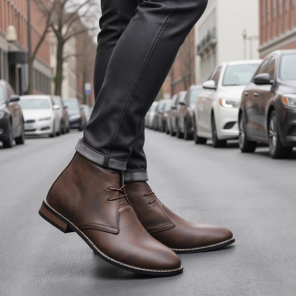 Retro Style Men Boots leather boots Men Ankle Boots #KD581