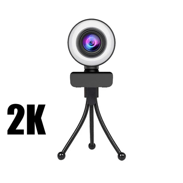 New 4K Webcam 2K Full HD Web Camera With Microphone LED Fill Light USB Web Cam Rotatable For PC Computer Laptop for Youtube