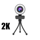New 4K Webcam 2K Full HD Web Camera With Microphone LED Fill Light USB Web Cam Rotatable For PC Computer Laptop for Youtube