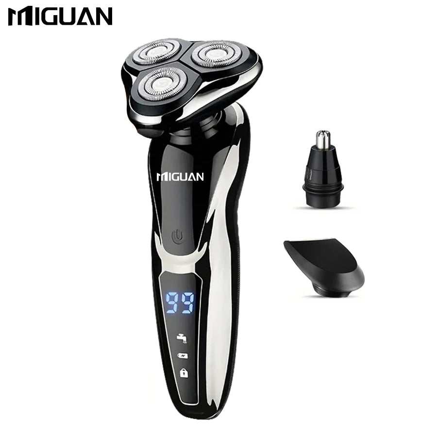 Electric Razor For Men, 3 In 1 Electric Shaver Nose Hair Trimmer USBRechargeable Portable Razor 3D Floating Blade Digital