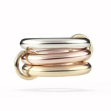 High End PVD Thick Vension Three-color Splicing Ring for Women Stainless Steel Ring for Women Party Jewelry