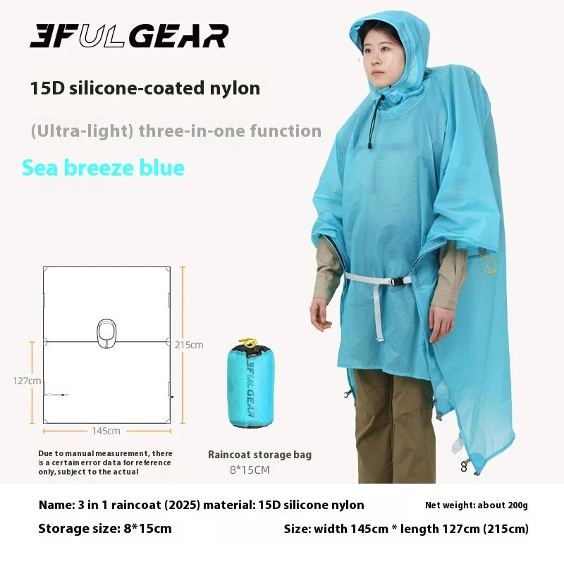 3F Ul GEAR Three In One Professional Mountaineering And Hiking Raincoat  About 200g Wear Upgrade Lightweight And Portable Brim