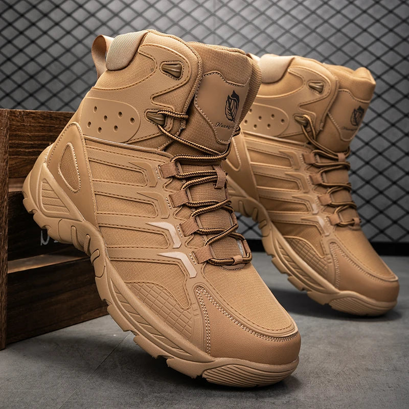 Fashion Men's Boots Comfortable High-top Boots Outdoor Non-slip Hiking Boots Lightweight Men Desert Boots Motorcycle Boots