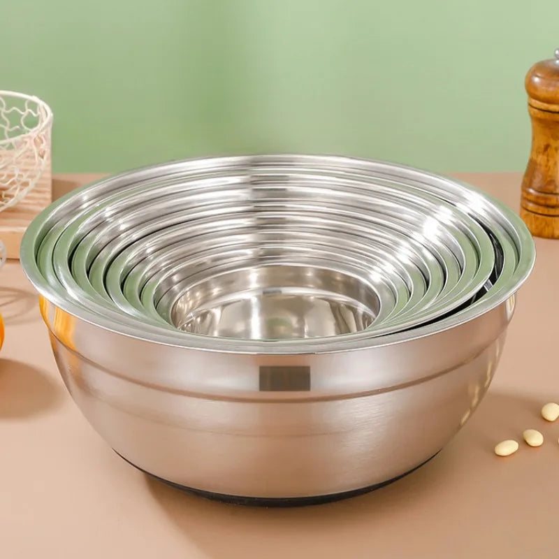 Salad Bowl Mixing Bowls with Lids and Non Slip Bases Stainless Steel Mixing Bowls Set for Baking Nesting Storage Bowls