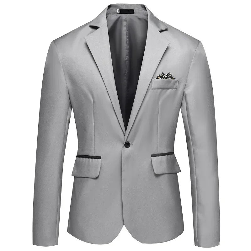 2025 Men's Formal Office Blazer Jacket Suits Solid Fashion Wedding Dress Suit Jacket Coat Male Oversized Casual Blazer Hombre