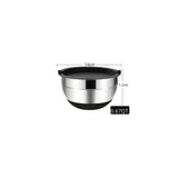 1/6PCS Silicone Bottom Thickened with Lid Cooking Basin Stainless Steel Egg Beating Basin Salad Mixing Basin Kitchen Baking