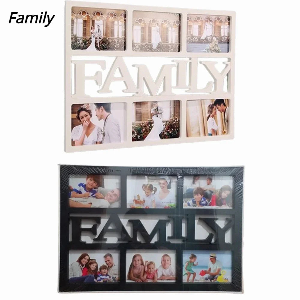 2PCS 47X35cm Photo Frame Family6 Holes Combination Photo Frame Creative Love Letters Photo Frame Wall Hanging Photo Frame Crafts