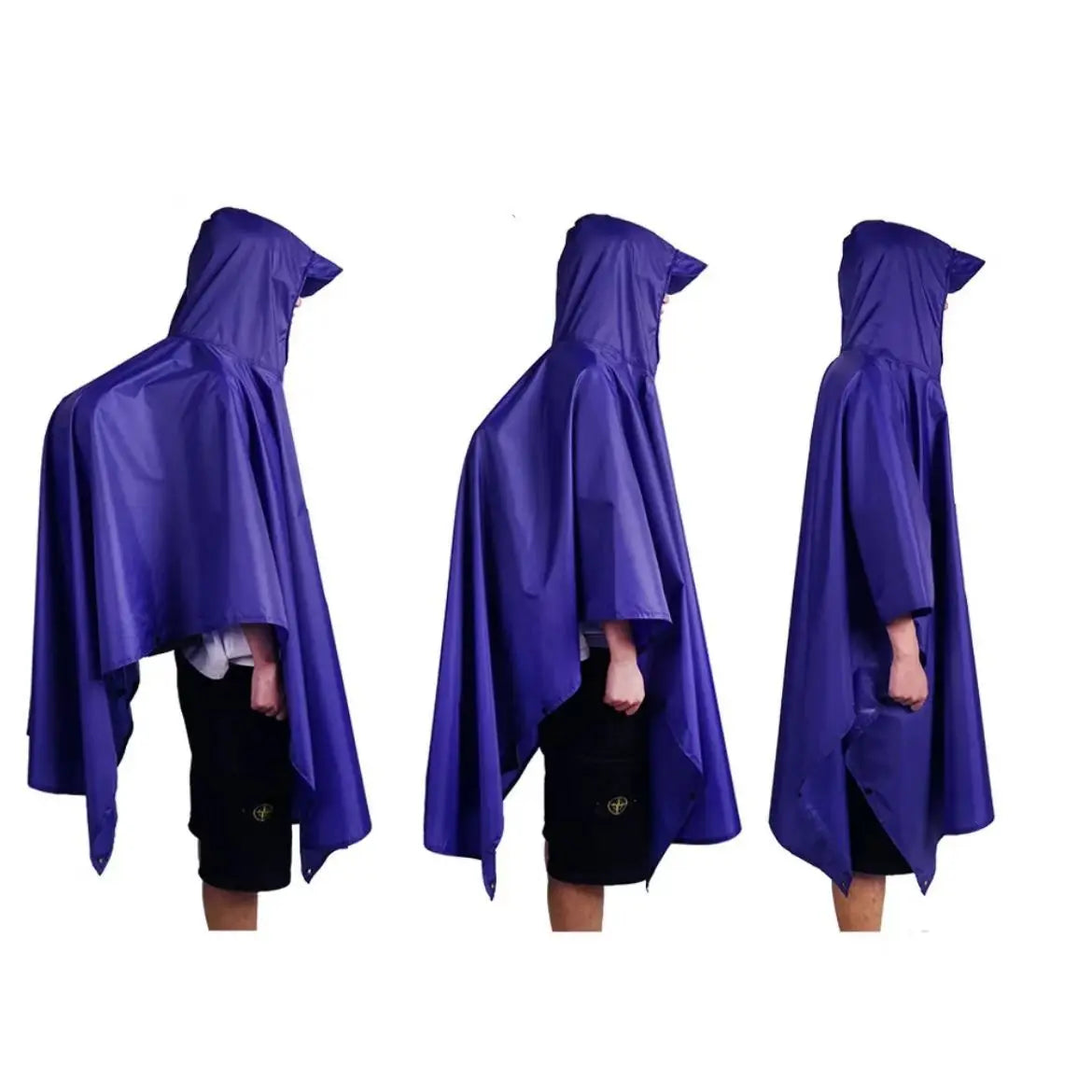 Rain Poncho for Adults - Waterproof Raincoat Cloak with Detachable Sleeves , Lightweight Hiking Rain Gear for Outdoor Travel